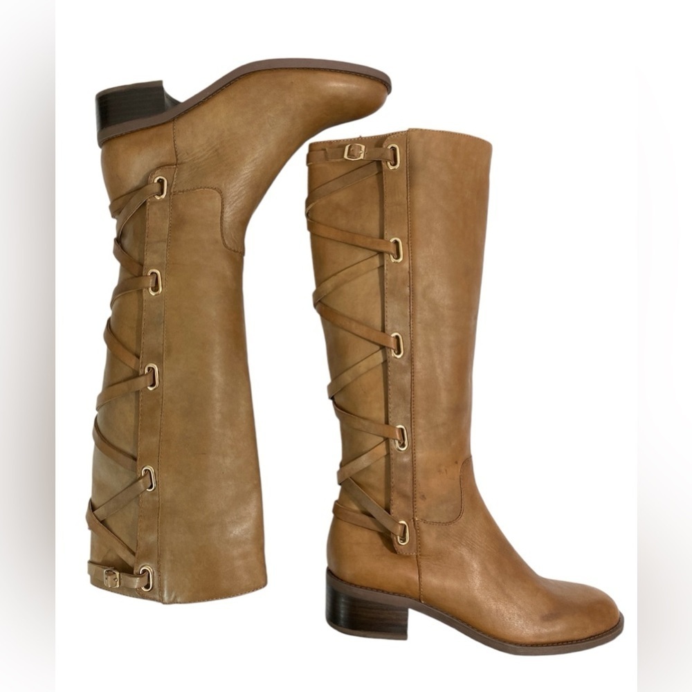 NWOB BCBGeneration "Janiss" Tall Tan Leather Riding Boot Size 6.5 / 36.5 - Picture 8 of 14